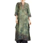 Green Cyan Banarasi Kurta Bottom Set